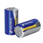 Blíster con 2 pilas zinc-carbón tamaño C, volteck ZI-C