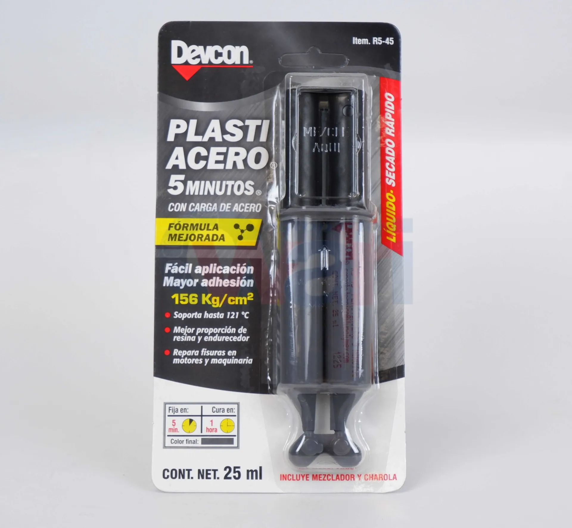 Plastiacero Jeringa R5-45 gris 5minutos