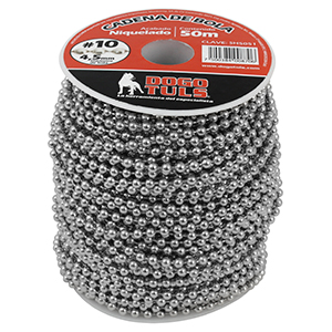 CADENA DE BOLA #10 4.5mm NIQUELADA 50m