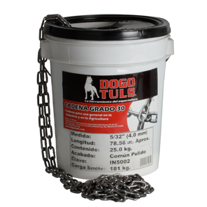 CADENA PULIDA 1/8"GRADO 30   25Kg CUBETA
