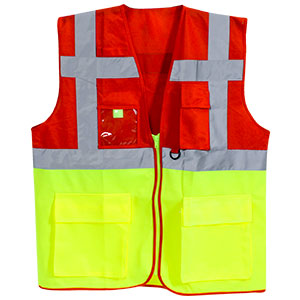 CHALECO BICOLOR ALTA VISIBILIDAD G ROJO