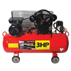 COMPRESOR AIRE 3HP 70L BANDA COBRE