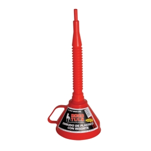 EMBUDO PLASTICO CON RESORTE ROJO