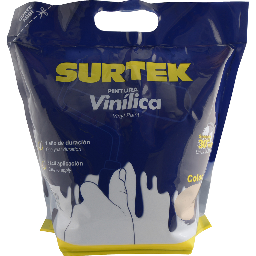 Bolsa de pintura vinílica 3.78 Lt color crema