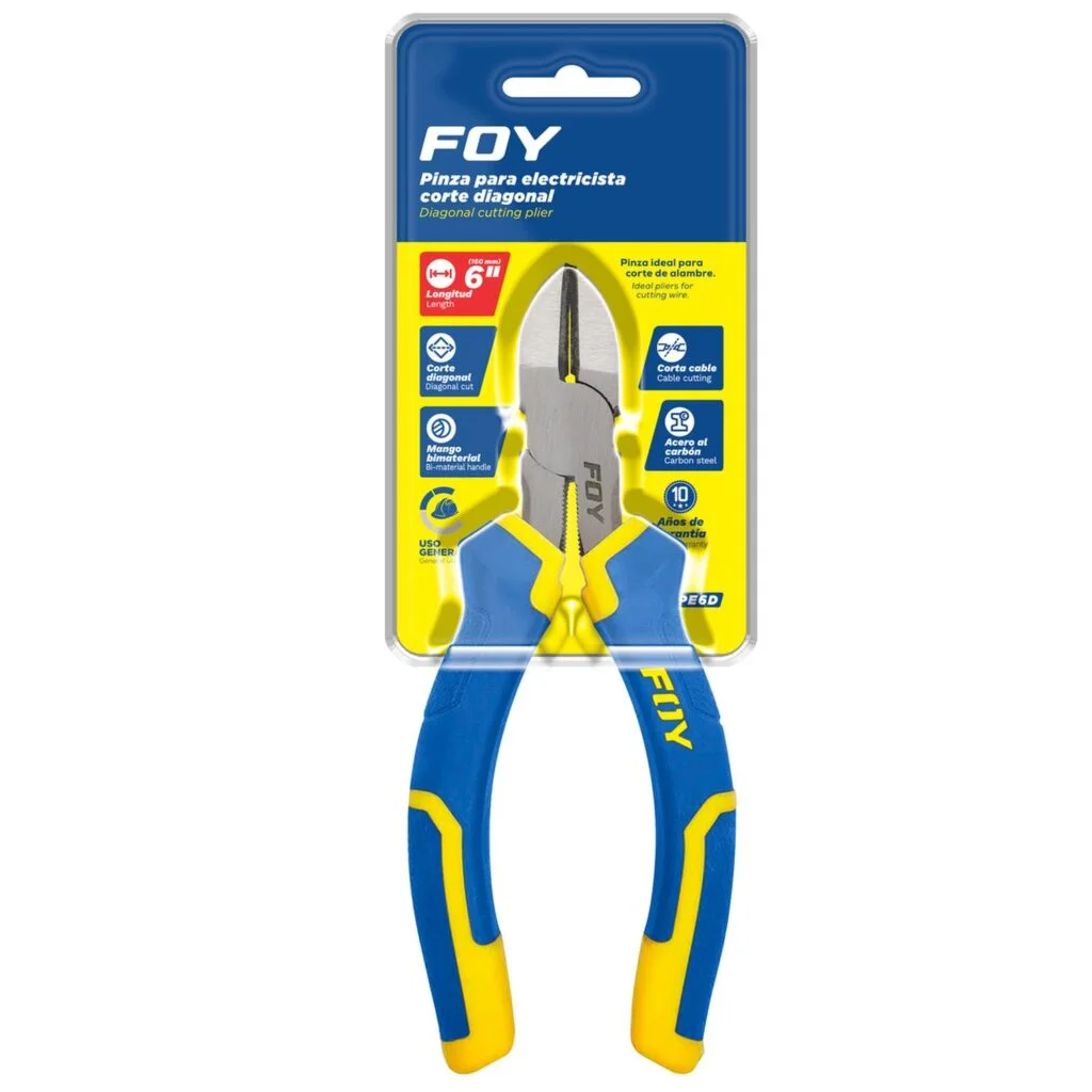 Pinza electrica bimaterial diagonal 6"