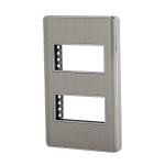 [46545] Placa de acero inox con 2 ventanas