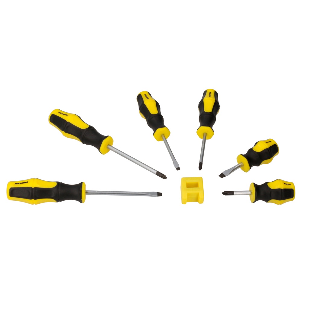 Juego de destornilladores con mango bimaterial en blíster combinados, 6 piezas