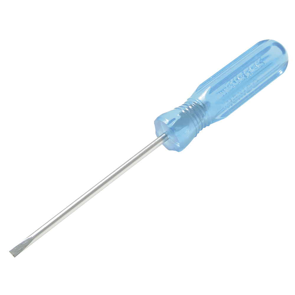 Destornillador con mango azul, punta cabinet 1/8" x 2-1/2"
