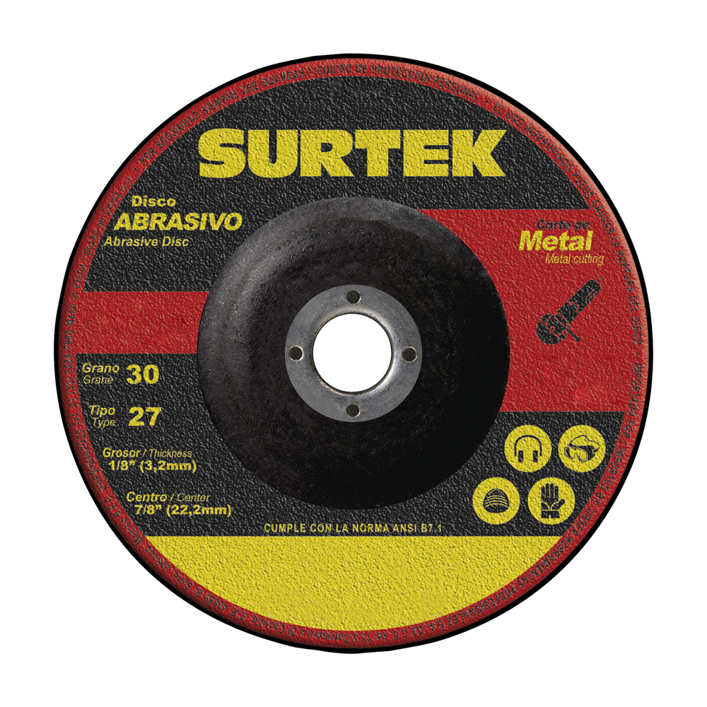 Disco abrasivo tipo 27 para metal 7" x 1/8"