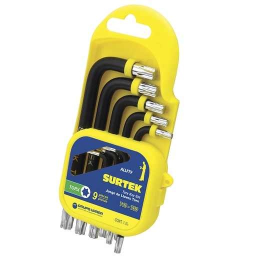 [ALLFT9] Juego de 9 llaves hexagonales tipo "L", Torx