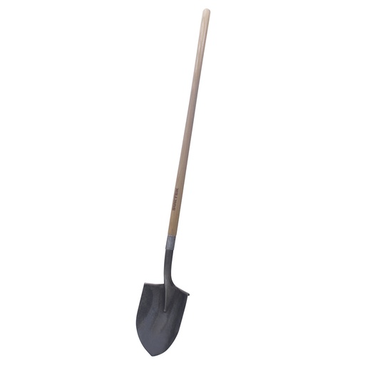 [130628] Pala con mango largo de madera con anillo crimpado, tipo irrigación