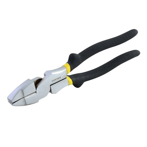 [979R] Pinza con mango rubber grip para electricista de 9", corte lateral reforzada