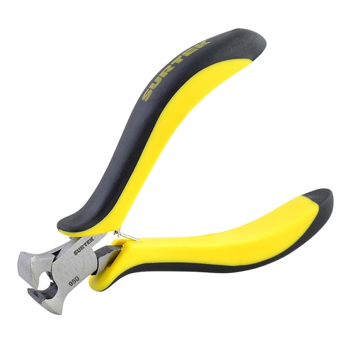 [950] Mini pinza con mango bimaterial para electrónica de 4-1/16", corte transversal