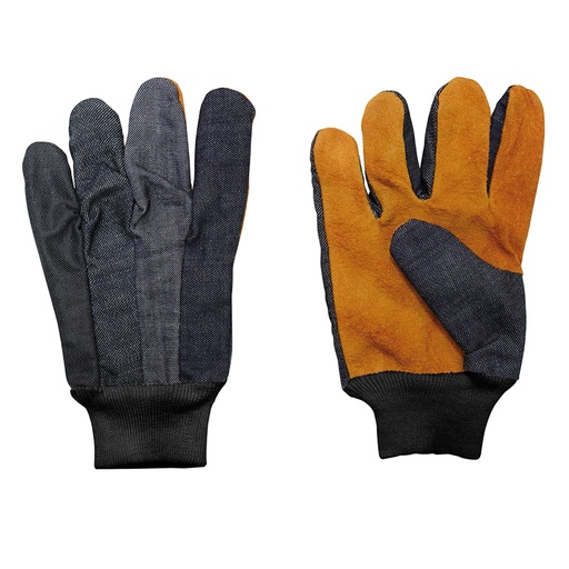 [137390] Guantes tipo payaso de piel de carnaza y algodón unitalla