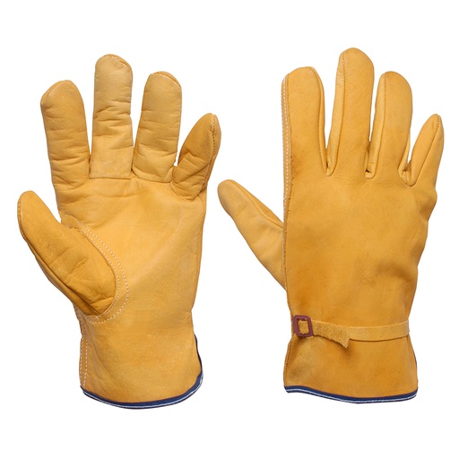 [137412] Guantes tipo argonero de piel de vacuno con cintillo unitalla