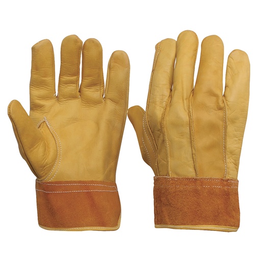 [137413] Guantes tipo operador de piel de vacuno con puño de carnaza unitalla