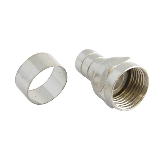 [153201] Conector para cable coaxial RG6 tipo campana, 4 piezas