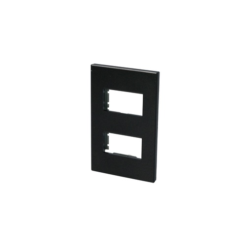 [P602N] Placa 2 módulos 1/3, línea Premium, color negro