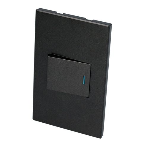 [P620N] Placa 1 Switch 1/2, línea Premium, color negro
