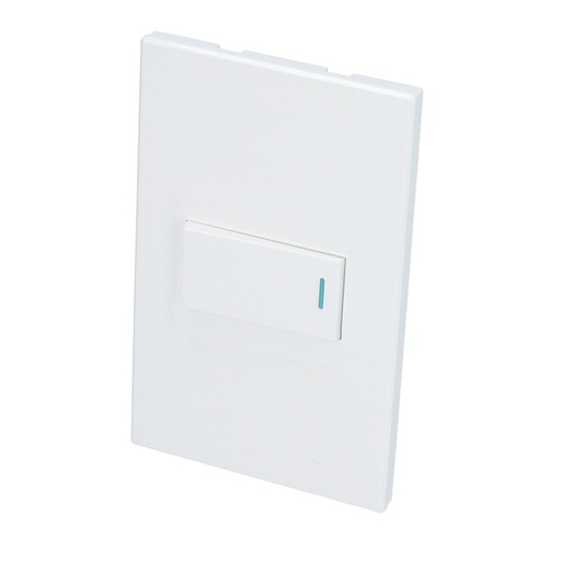 [P619B] Placa 1 Switch 1/3, línea Premium, color blanco