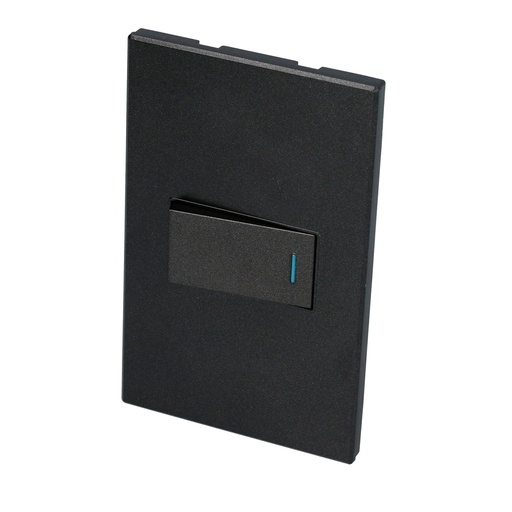 [P619N] Placa 1 Switch 1/3, línea Premium, color negro