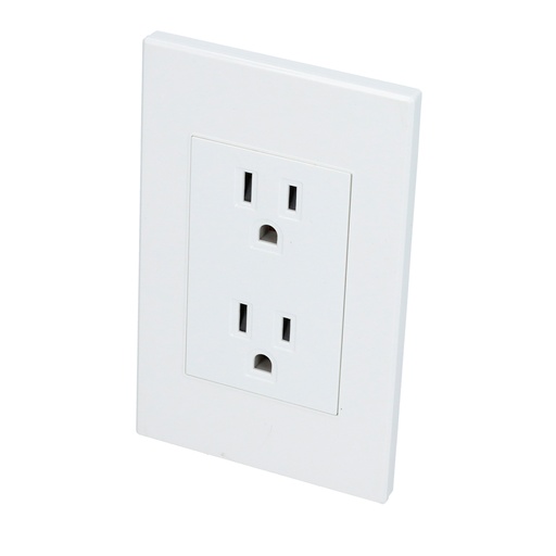 [P627B] Placa contacto dúplex, línea Premium, color blanco