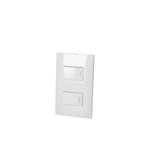[P429B] Placa 2 Switch 1/3, línea  Americana, color blanco