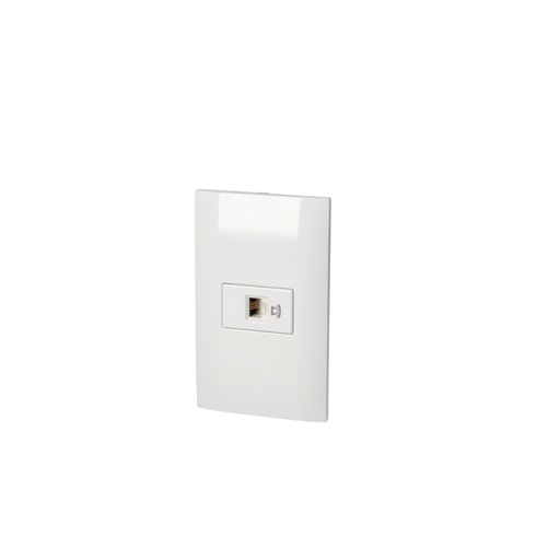 [P434B] Placa 1 toma para teléfono 1/3, línea Americana, color blanco