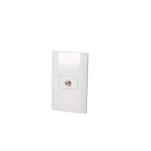 [P433B] Placa 1 toma para TV 1/3, línea Americana, color blanco