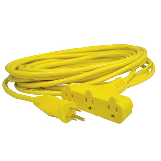 [136050] Extensión eléctrica tipo abanico aterrizada color amarillo, 8 m