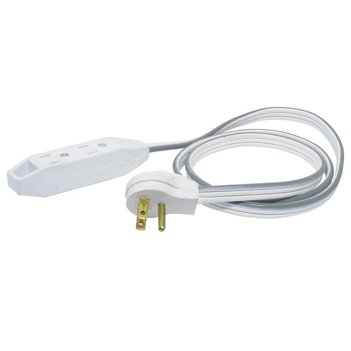 [136053] Extensión eléctrica plana aterrizada color amarillo, 5 m