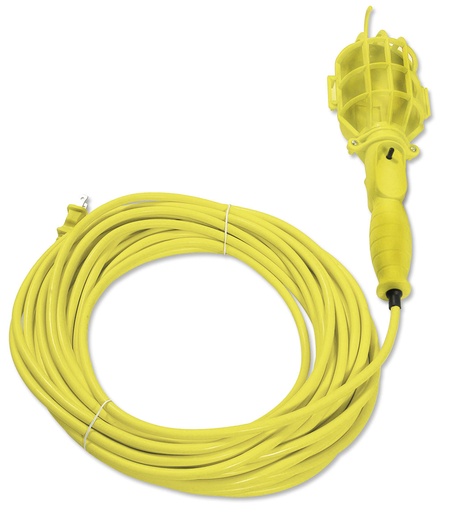 [136095] Lámpara de taller con canastilla plástica, color amarillo 15 m