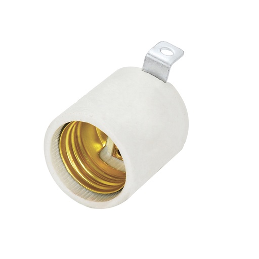 [136677] Portalámpara con soporte tipo escuadra de porcelana 4 cm
