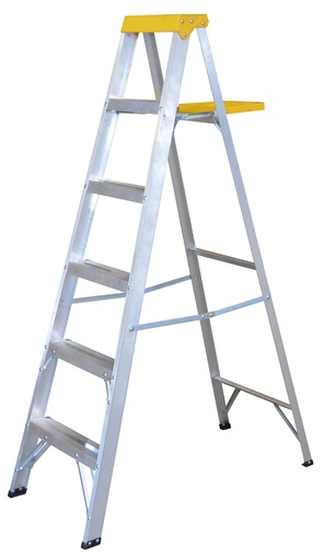 [ET5] Escalera de tijera tipo 3 de aluminio y tapa plástica con 5 peldaños
