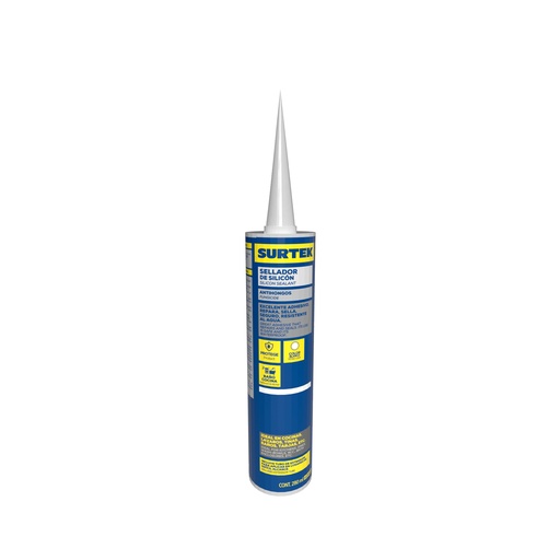 [113452] Silicon para baño y cocina, color blanco, 280 gr