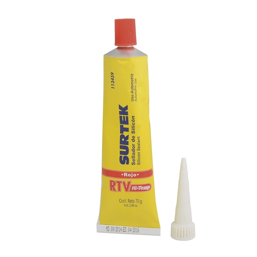 [113459] Silicón para alta temperatura, color rojo en tubo, 70 gr