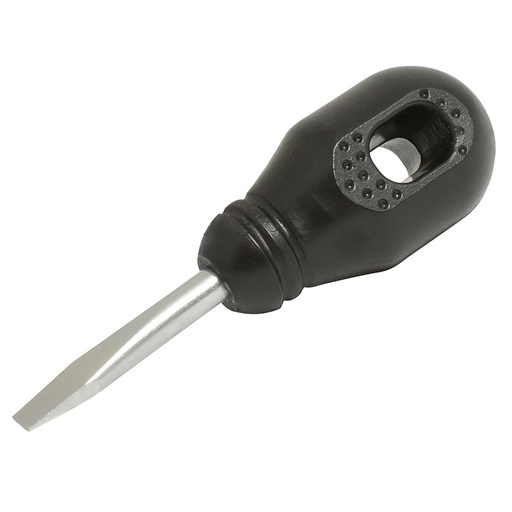 [DER52] Destornillador con mango negro, punta plana tipo trompo 1/4" x 1-1/4"