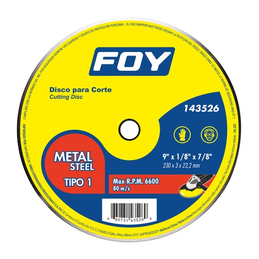 [143527] Disco abrasivo tipo 1 para metal 14" x 3.2 mm