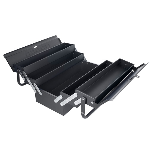 [CMA4] Caja portaherramientas metálica tipo acordeón negra 7" x 18" x 7"