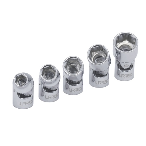 [4700J] Juego de dados flexibles cuadro de 1/4", 6 puntas, en pulgadas, en riel, 5 piezas