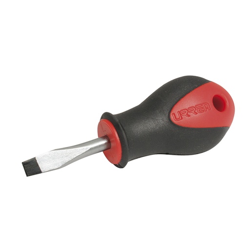 [8652] Destornillador con mango bimaterial, punta plana tipo trompo barra redonda 1/4" x 1-1/2"