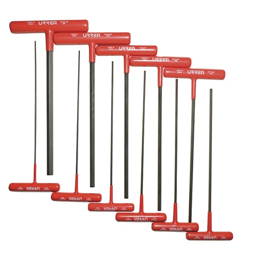[4967LGP] Juego de 11 llaves hexagonales tipo "T" ergonómicas, en pulgadas