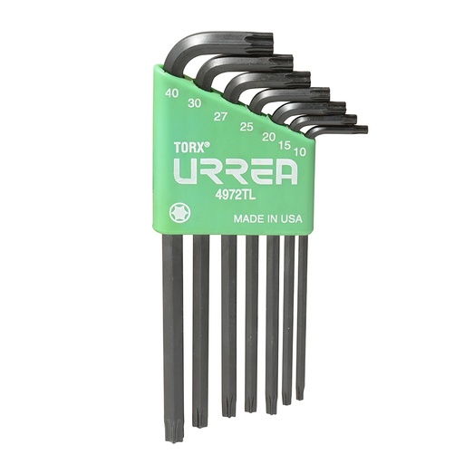 [4972TL] Juego de 7 llaves hexagonales tipo "L", Torx, largas