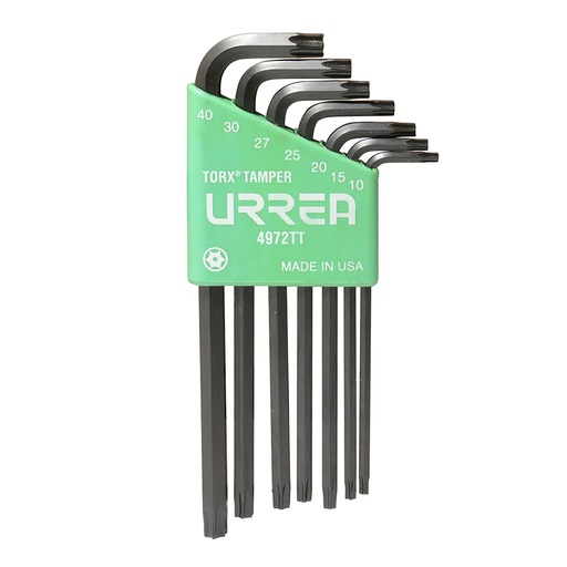 [4972TT] Juego de 7 llaves hexagonales tipo "L", Torx, tamper proof