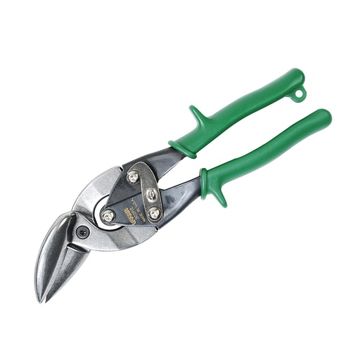 [303RS] Tijeras con mango rubber grip para hojalatero tipo aviación acodada 15° derecha, 10"