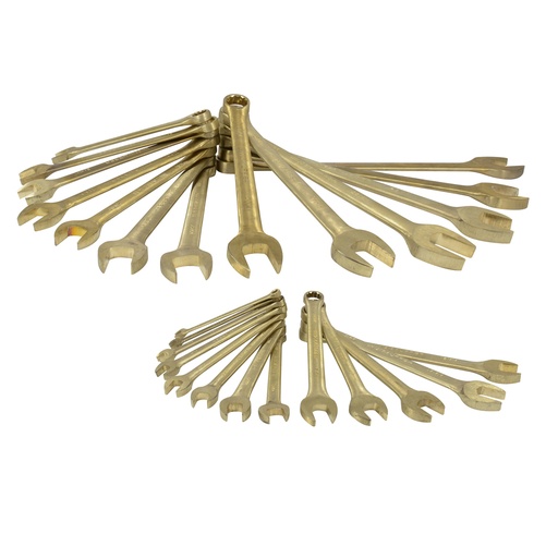[UH1200QM] Juego de 26 llaves combinadas de bronce-aluminio antichispa métricas, 12 puntas