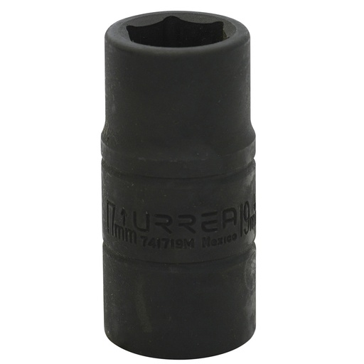 [741719M] Dado de impacto corto doble boca métrico cuadro de 1/2", 17 x 19 mm