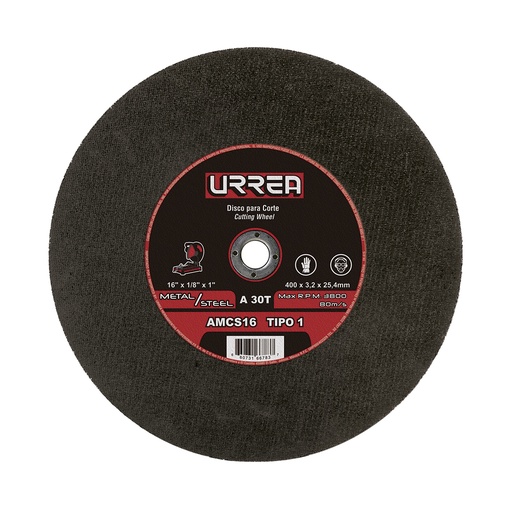 [AMCS16] Disco abrasivo tipo 1 para metal 16" x 1/8"