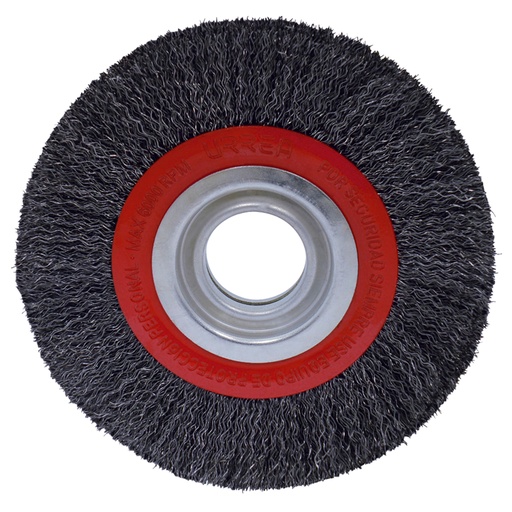 [C834] Carda circular ondulada alambre grueso para esmeril 8" x 0.35 mm multi eje