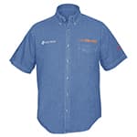 [60341] Camisa de mezclilla para caballero, manga corta talla M CAM-MEZ-CM